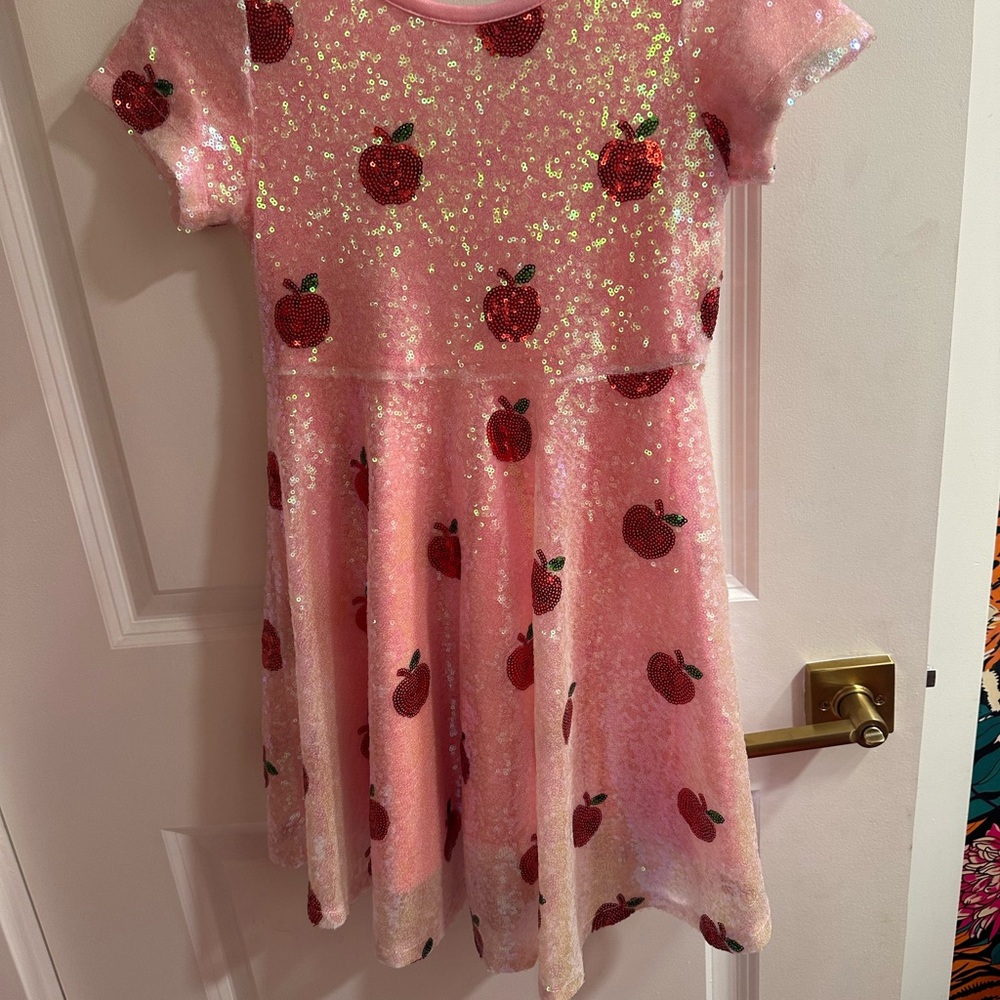 Sparkling Pink Apple Dress for Kids